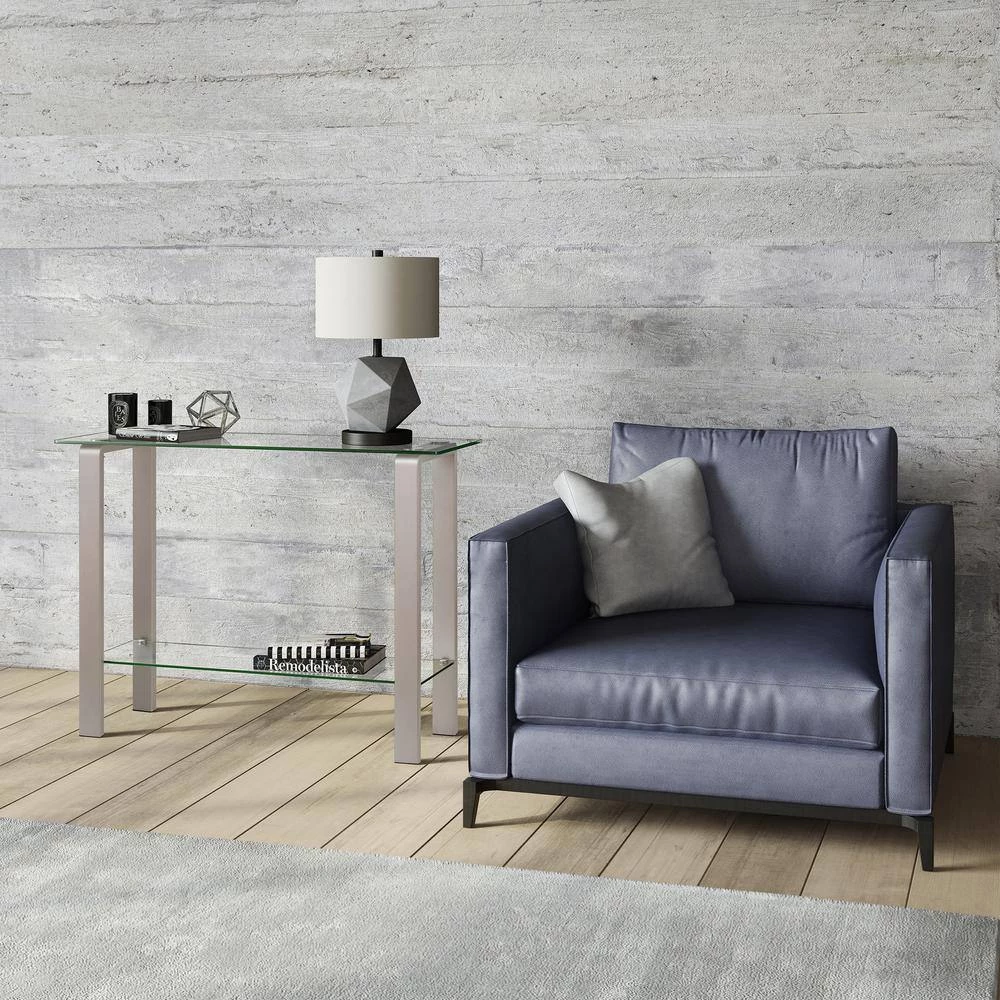Cheapest 🤩 42 in. Nickel Standard Rectangle Glass Console Table with Storage by Meyer&Cross 👏 9 Cheapest 🤩 42 in. Nickel Standard Rectangle Glass Console Table with Storage by Meyer&Cross 👏 - Image 7