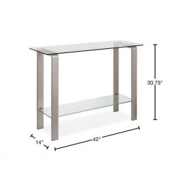 Cheapest 🤩 42 in. Nickel Standard Rectangle Glass Console Table with Storage by Meyer&Cross 👏 11 Cheapest 🤩 42 in. Nickel Standard Rectangle Glass Console Table with Storage by Meyer&Cross 👏 -Outlet Camden Isle Store nickel meyer cross console tables at0109 40 1000