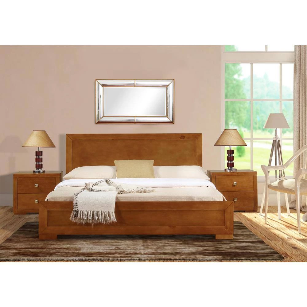 Cheapest 😉 Trent 82.3 in. Brown Oak Queen Platform Bed by Camden Isle ✨ 5 Cheapest 😉 Trent 82.3 in. Brown Oak Queen Platform Bed by Camden Isle ✨ - Image 3