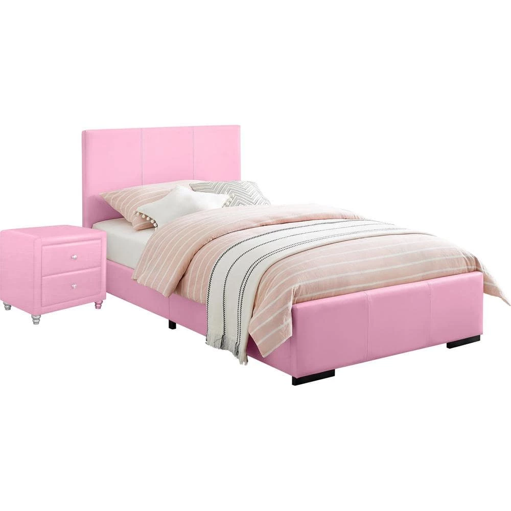 Wholesale ๐ Hindes 80.5 in. 2-Piece Pink Twin Bedroom Set by Camden Isle ๐ 4 Wholesale ๐ Hindes 80.5 in. 2-Piece Pink Twin Bedroom Set by Camden Isle ๐ - Image 2