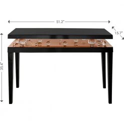 Promo 😉 Gelenau 16 in. Rose Gold Rectangular Wood Console Table by Camden Isle 🎁 -Outlet Camden Isle Store rose gold camden isle console tables 86629 76 1000