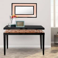 Hot Sale ❤️ Gelenau 16 in. Rose Gold Rectangular Wood Console Table with Mirror by Camden Isle ⭐ 17 Hot Sale ❤️ Gelenau 16 in. Rose Gold Rectangular Wood Console Table with Mirror by Camden Isle ⭐ -Outlet Camden Isle Store rose gold camden isle console tables 86630 31 1000