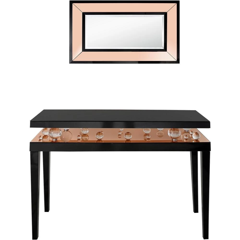 Hot Sale ❤️ Gelenau 16 in. Rose Gold Rectangular Wood Console Table with Mirror by Camden Isle ⭐ 3 Hot Sale ❤️ Gelenau 16 in. Rose Gold Rectangular Wood Console Table with Mirror by Camden Isle ⭐