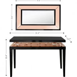 Hot Sale ❤️ Gelenau 16 in. Rose Gold Rectangular Wood Console Table with Mirror by Camden Isle ⭐ 16 Hot Sale ❤️ Gelenau 16 in. Rose Gold Rectangular Wood Console Table with Mirror by Camden Isle ⭐ -Outlet Camden Isle Store rose gold camden isle console tables 86630 76 1000