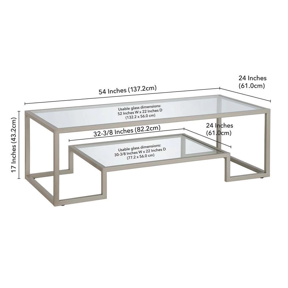 Flash Sale ๐ Athena 54 in. Satin Nickel Bronze Rectangle Glass Coffee Table by Meyer&Cross ๐ฏ 8 Flash Sale ๐ Athena 54 in. Satin Nickel Bronze Rectangle Glass Coffee Table by Meyer&Cross ๐ฏ - Image 6