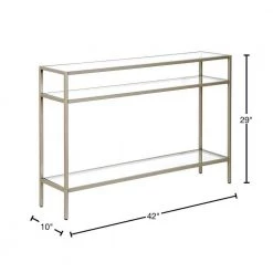 Flash Sale 🔔 Siviline 42 in. Satin Nickel Rectangle Glass Console Table by Meyer&Cross 😍 -Outlet Camden Isle Store satin nickel meyer cross console tables at0576 40 1000