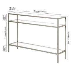 Flash Sale 🔔 Siviline 42 in. Satin Nickel Rectangle Glass Console Table by Meyer&Cross 😍 -Outlet Camden Isle Store satin nickel meyer cross console tables at0576 44 1000