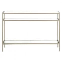 Flash Sale 🔔 Siviline 42 in. Satin Nickel Rectangle Glass Console Table by Meyer&Cross 😍 -Outlet Camden Isle Store satin nickel meyer cross console tables at0576 c3 1000