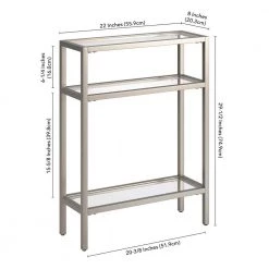 Deals 🎁 Sivil 22 in. Satin Nickel Rectangle Glass Console Table by Meyer&Cross 🎁 -Outlet Camden Isle Store satin nickel meyer cross console tables at1560 fa 1000