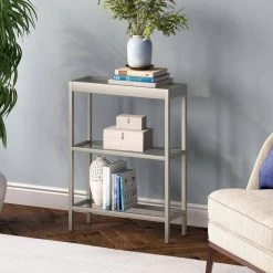 Best Sale 🌟 Alexis 22 in. Satin Nickel Rectangle Glass Console Table by Meyer&Cross 👍 15 Best Sale 🌟 Alexis 22 in. Satin Nickel Rectangle Glass Console Table by Meyer&Cross 👍 -Outlet Camden Isle Store satin nickel meyer cross console tables at1561 4f 1000
