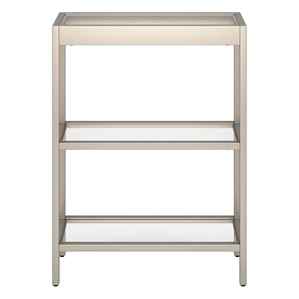 Best Sale 🌟 Alexis 22 in. Satin Nickel Rectangle Glass Console Table by Meyer&Cross 👍 3 Best Sale 🌟 Alexis 22 in. Satin Nickel Rectangle Glass Console Table by Meyer&Cross 👍