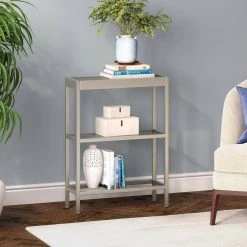 Best Sale 🌟 Alexis 22 in. Satin Nickel Rectangle Glass Console Table by Meyer&Cross 👍 13 Best Sale 🌟 Alexis 22 in. Satin Nickel Rectangle Glass Console Table by Meyer&Cross 👍 -Outlet Camden Isle Store satin nickel meyer cross console tables at1561 77 1000