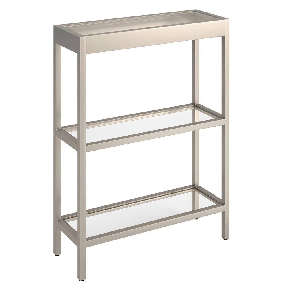 Best Sale 🌟 Alexis 22 in. Satin Nickel Rectangle Glass Console Table by Meyer&Cross 👍 4 Best Sale 🌟 Alexis 22 in. Satin Nickel Rectangle Glass Console Table by Meyer&Cross 👍 - Image 2