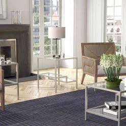 Promo ⭐ Lovett 20 in. Satin Nickel Square Glass Side Table with Glass Shelves by Meyer&Cross ❤️ 15 Promo ⭐ Lovett 20 in. Satin Nickel Square Glass Side Table with Glass Shelves by Meyer&Cross ❤️ -Outlet Camden Isle Store satin nickel meyer cross end side tables st0848 1f 1000