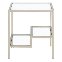 Promo ⭐ Lovett 20 in. Satin Nickel Square Glass Side Table with Glass Shelves by Meyer&Cross ❤️ 13 Promo ⭐ Lovett 20 in. Satin Nickel Square Glass Side Table with Glass Shelves by Meyer&Cross ❤️ -Outlet Camden Isle Store satin nickel meyer cross end side tables st0848 c3 1000