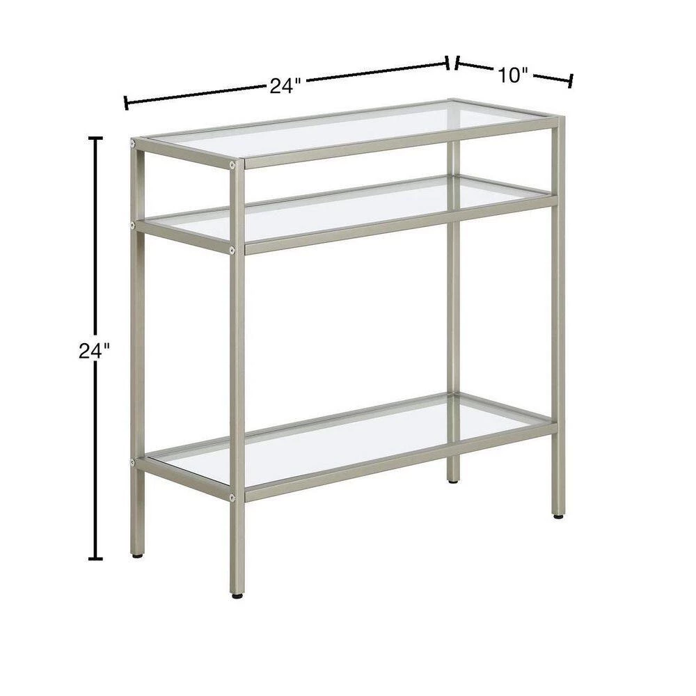 Hot Sale 🥰 Sivil 24 in. Satin Nickel Rectangular Glass Side Table by Meyer&Cross 🔔 5 Hot Sale 🥰 Sivil 24 in. Satin Nickel Rectangular Glass Side Table by Meyer&Cross 🔔 - Image 3