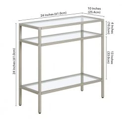 Hot Sale 🥰 Sivil 24 in. Satin Nickel Rectangular Glass Side Table by Meyer&Cross 🔔 16 Hot Sale 🥰 Sivil 24 in. Satin Nickel Rectangular Glass Side Table by Meyer&Cross 🔔 -Outlet Camden Isle Store satin nickel meyer cross end side tables st1164 44 1000