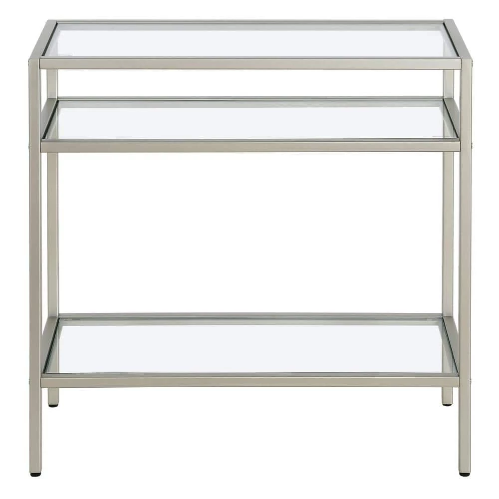 Hot Sale 🥰 Sivil 24 in. Satin Nickel Rectangular Glass Side Table by Meyer&Cross 🔔 6 Hot Sale 🥰 Sivil 24 in. Satin Nickel Rectangular Glass Side Table by Meyer&Cross 🔔 - Image 4