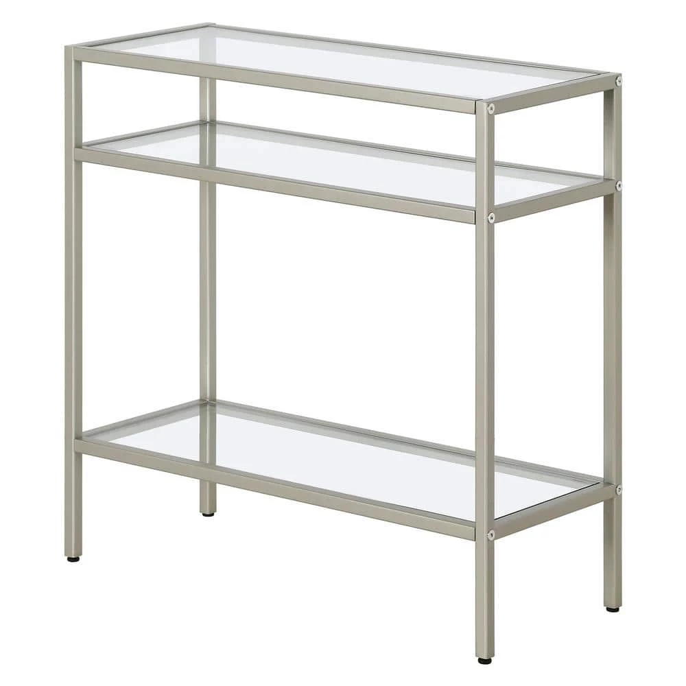 Hot Sale 🥰 Sivil 24 in. Satin Nickel Rectangular Glass Side Table by Meyer&Cross 🔔 4 Hot Sale 🥰 Sivil 24 in. Satin Nickel Rectangular Glass Side Table by Meyer&Cross 🔔 - Image 2