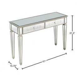 Best reviews of ✨ Miriam 47 in. Silver Rectangle Mirrored Glass Console Table with Drawers by Camden Isle 🎁 -Outlet Camden Isle Store silver camden isle console tables 86500 40 1000