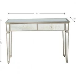 Best reviews of ✨ Miriam 47 in. Silver Rectangle Mirrored Glass Console Table with Drawers by Camden Isle 🎁 -Outlet Camden Isle Store silver camden isle console tables 86500 44 1000