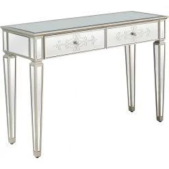 Best reviews of ✨ Miriam 47 in. Silver Rectangle Mirrored Glass Console Table with Drawers by Camden Isle 🎁