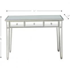 Buy ⭐ Jane 42 in. Silver Rectangle Mirrored Glass Console Table with Drawers by Camden Isle 🤩 -Outlet Camden Isle Store silver camden isle console tables 86512 44 1000