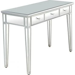 Buy ⭐ Jane 42 in. Silver Rectangle Mirrored Glass Console Table with Drawers by Camden Isle 🤩 -Outlet Camden Isle Store silver camden isle console tables 86512 4f 1000