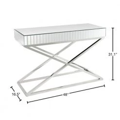 Best Sale 😉 Kinney 48 in. Rectangle Silver Glass Console Table by Camden Isle 🌟 12 Best Sale 😉 Kinney 48 in. Rectangle Silver Glass Console Table by Camden Isle 🌟 -Outlet Camden Isle Store silver camden isle console tables 86530 40 1000
