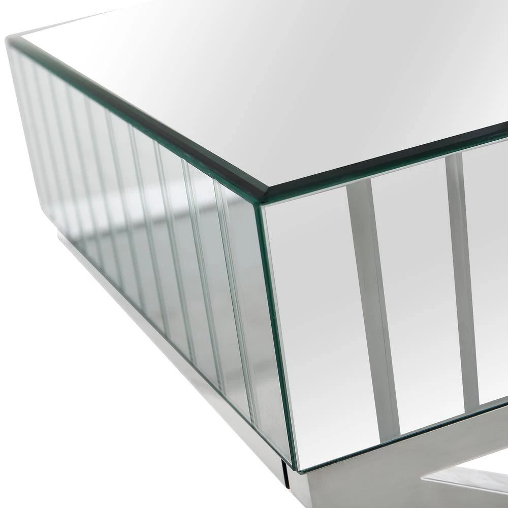 Best Sale 😉 Kinney 48 in. Rectangle Silver Glass Console Table by Camden Isle 🌟 9 Best Sale 😉 Kinney 48 in. Rectangle Silver Glass Console Table by Camden Isle 🌟 - Image 7