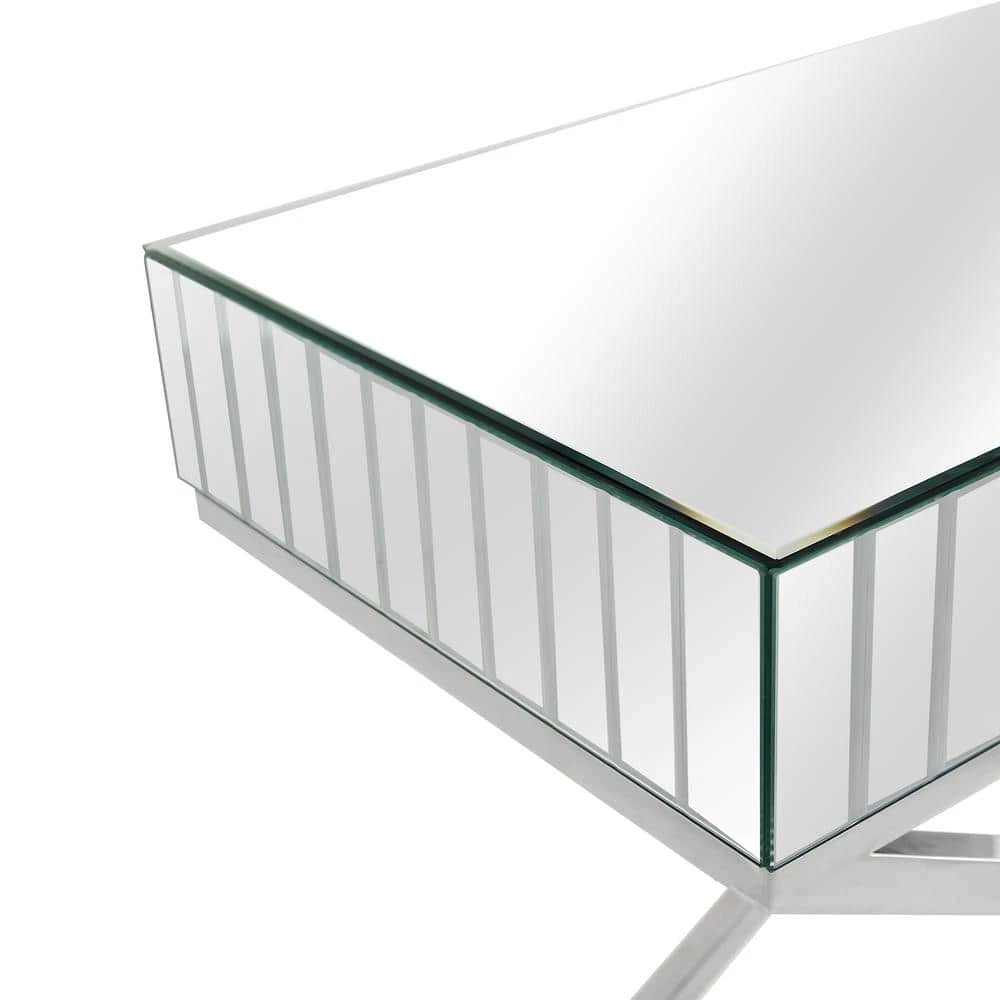 Best Sale 😉 Kinney 48 in. Rectangle Silver Glass Console Table by Camden Isle 🌟 7 Best Sale 😉 Kinney 48 in. Rectangle Silver Glass Console Table by Camden Isle 🌟 - Image 5