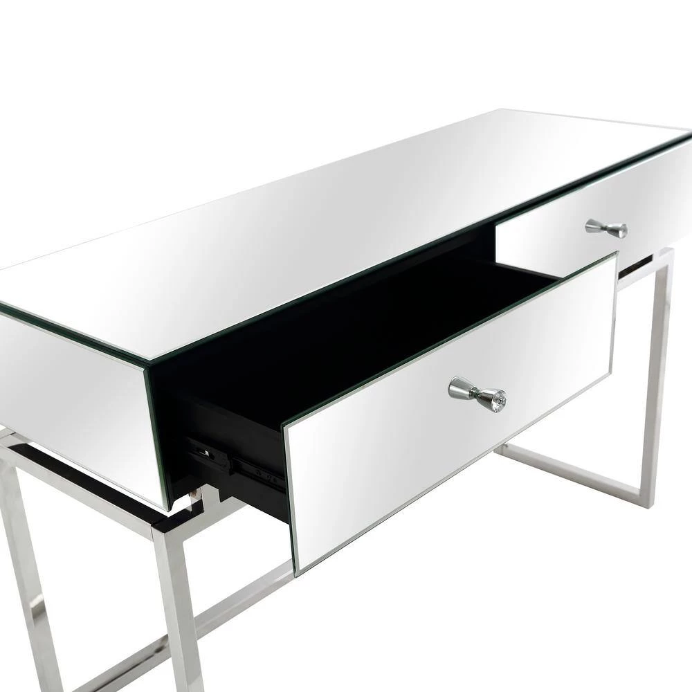 Deals 🔔 Addison 48 in. Rectangle Silver Glass Console Table by Camden Isle ✨ 8 Deals 🔔 Addison 48 in. Rectangle Silver Glass Console Table by Camden Isle ✨ - Image 6