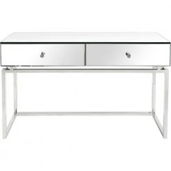 Deals 🔔 Addison 48 in. Rectangle Silver Glass Console Table by Camden Isle ✨
