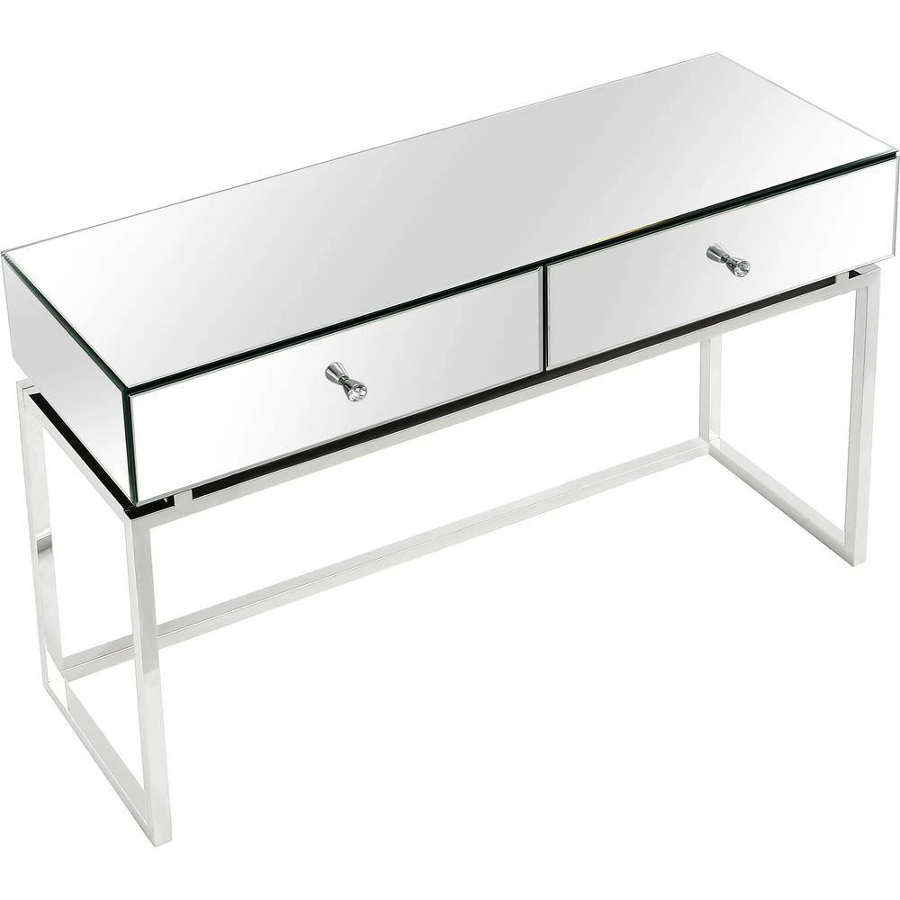 Deals 🔔 Addison 48 in. Rectangle Silver Glass Console Table by Camden Isle ✨ 6 Deals 🔔 Addison 48 in. Rectangle Silver Glass Console Table by Camden Isle ✨ - Image 4