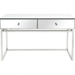 Best Sale 🧨 Addison 48 in. Rectangle Silver Glass Console Table with Wall Mirror by Camden Isle 🔔 -Outlet Camden Isle Store silver camden isle console tables 86540 4f 1000