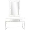 Best Sale 🧨 Addison 48 in. Rectangle Silver Glass Console Table with Wall Mirror by Camden Isle 🔔 -Outlet Camden Isle Store silver camden isle console tables 86540 64 1000