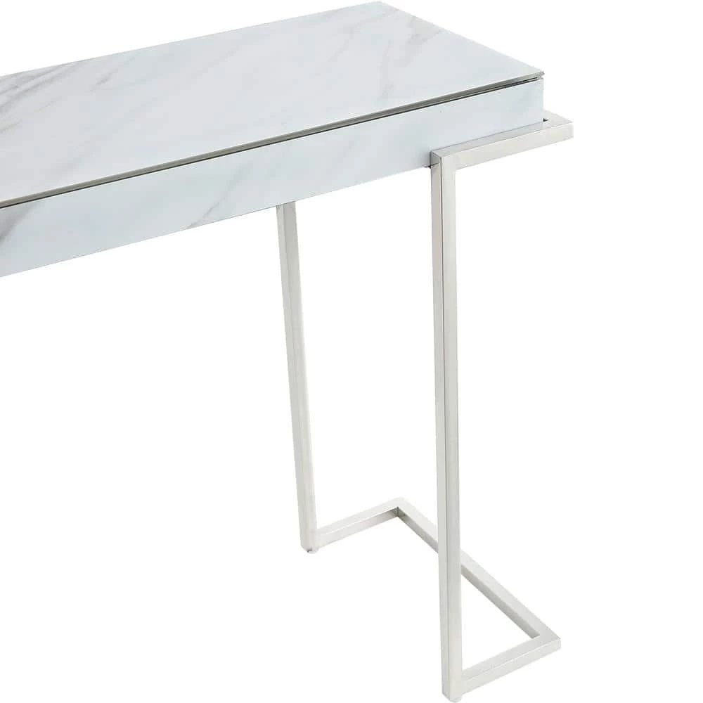 Coupon ❤️ Aldon 46 in. Rectangle Silver Faux Marble Console Table by Camden Isle 🤩 8 Coupon ❤️ Aldon 46 in. Rectangle Silver Faux Marble Console Table by Camden Isle 🤩 - Image 6