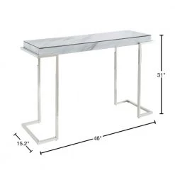 Coupon ❤️ Aldon 46 in. Rectangle Silver Faux Marble Console Table by Camden Isle 🤩 12 Coupon ❤️ Aldon 46 in. Rectangle Silver Faux Marble Console Table by Camden Isle 🤩 -Outlet Camden Isle Store silver camden isle console tables 86545 40 1000