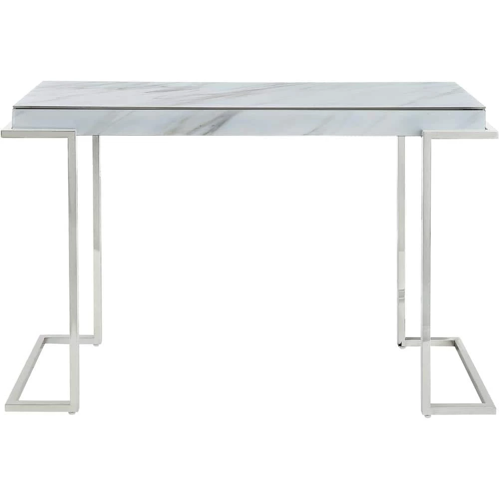 Coupon ❤️ Aldon 46 in. Rectangle Silver Faux Marble Console Table by Camden Isle 🤩 3 Coupon ❤️ Aldon 46 in. Rectangle Silver Faux Marble Console Table by Camden Isle 🤩