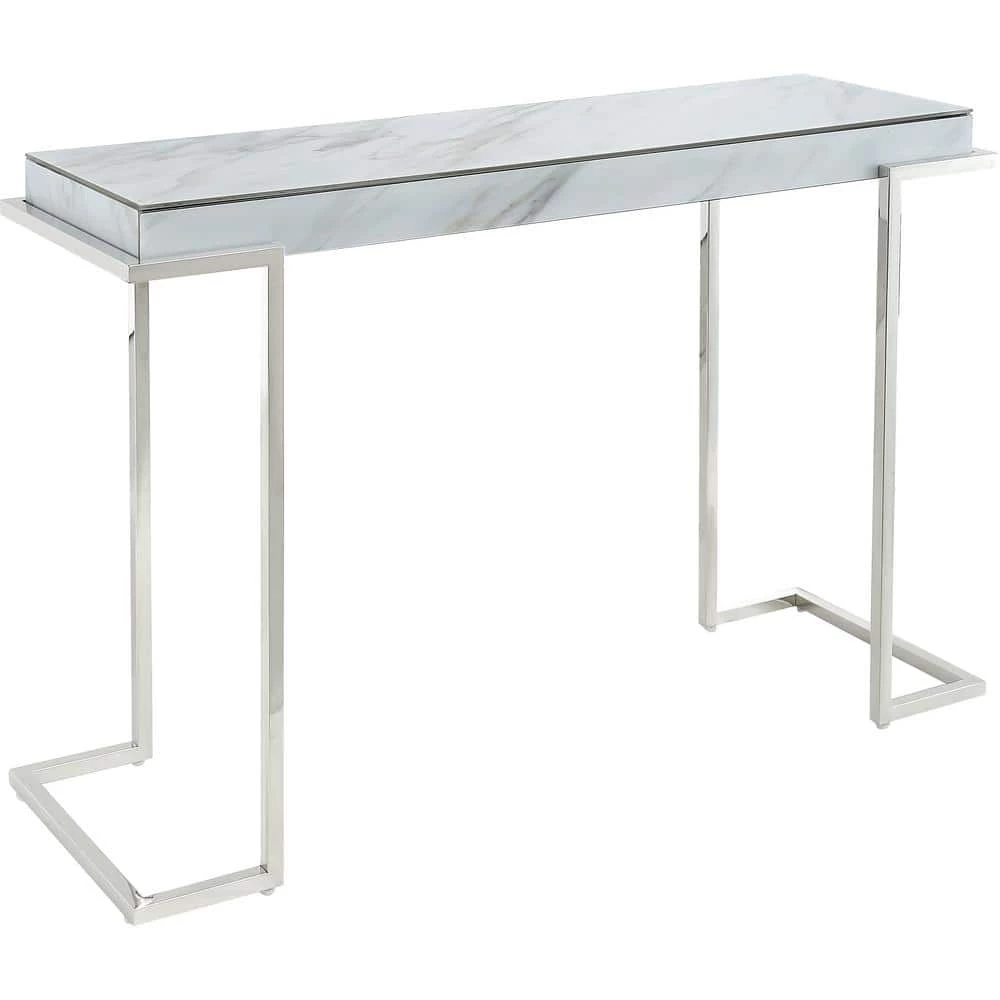 Coupon ❤️ Aldon 46 in. Rectangle Silver Faux Marble Console Table by Camden Isle 🤩 4 Coupon ❤️ Aldon 46 in. Rectangle Silver Faux Marble Console Table by Camden Isle 🤩 - Image 2
