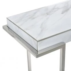 Top 10 👏 Aldon 15 in. Silver Rectangular Faux Marble Console Table with Mirror by Camden Isle 😉 -Outlet Camden Isle Store silver camden isle console tables 86546 44 1000
