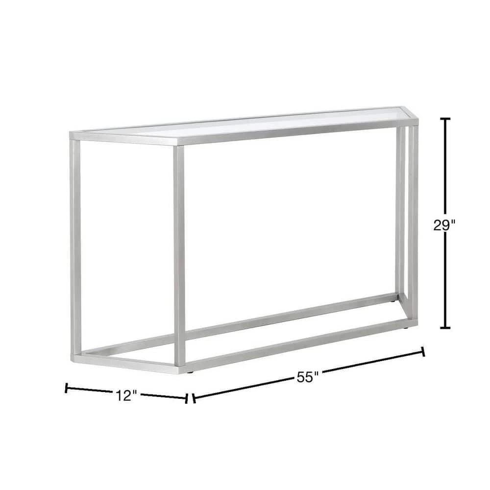 New 😍 Levi 55 in. Rectangle Silver Glass Console Table by Meyer&Cross 👍 5 New 😍 Levi 55 in. Rectangle Silver Glass Console Table by Meyer&Cross 👍 - Image 3