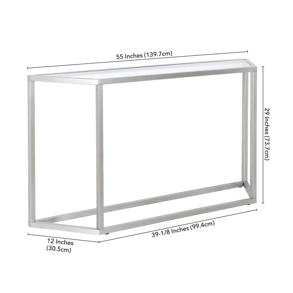 New 😍 Levi 55 in. Rectangle Silver Glass Console Table by Meyer&Cross 👍 11 New 😍 Levi 55 in. Rectangle Silver Glass Console Table by Meyer&Cross 👍 - Image 9