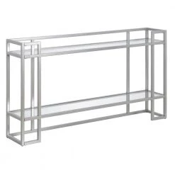Cheap ⭐ Uriel 52 in. Silver Rectangle Glass Console Table by Meyer&Cross ✔️