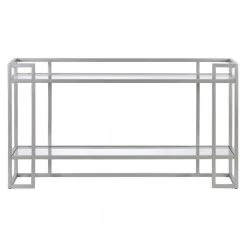 Cheap ⭐ Uriel 52 in. Silver Rectangle Glass Console Table by Meyer&Cross ✔️ -Outlet Camden Isle Store silver meyer cross console tables at1041 c3 1000