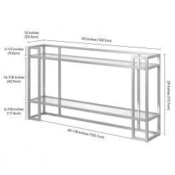 Cheap ⭐ Uriel 52 in. Silver Rectangle Glass Console Table by Meyer&Cross ✔️ -Outlet Camden Isle Store silver meyer cross console tables at1041 fa 1000