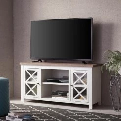 Outlet 👍 Colton 47.75 in. White and Gray Oak TV Stand Fits TV's up to 55 in. by Meyer&Cross 🎁 -Outlet Camden Isle Store white and gray oak meyer cross tv stands tv1013 1f 1000