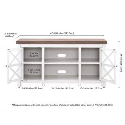 Outlet 👍 Colton 47.75 in. White and Gray Oak TV Stand Fits TV's up to 55 in. by Meyer&Cross 🎁 -Outlet Camden Isle Store white and gray oak meyer cross tv stands tv1013 44 1000