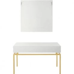Budget 💯 Dynasty 16 in. White Rectangular Wood Console Table with Mirror by Camden Isle 😍 -Outlet Camden Isle Store white camden isle console tables 86627 4f 1000