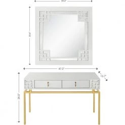 Budget 💯 Dynasty 16 in. White Rectangular Wood Console Table with Mirror by Camden Isle 😍 -Outlet Camden Isle Store white camden isle console tables 86627 76 1000